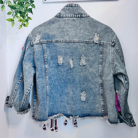 Colorful Embellished Denim Jacket - Picture 13 of 13